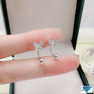 Khuyên tai bướm chốt cong xoắn bi
