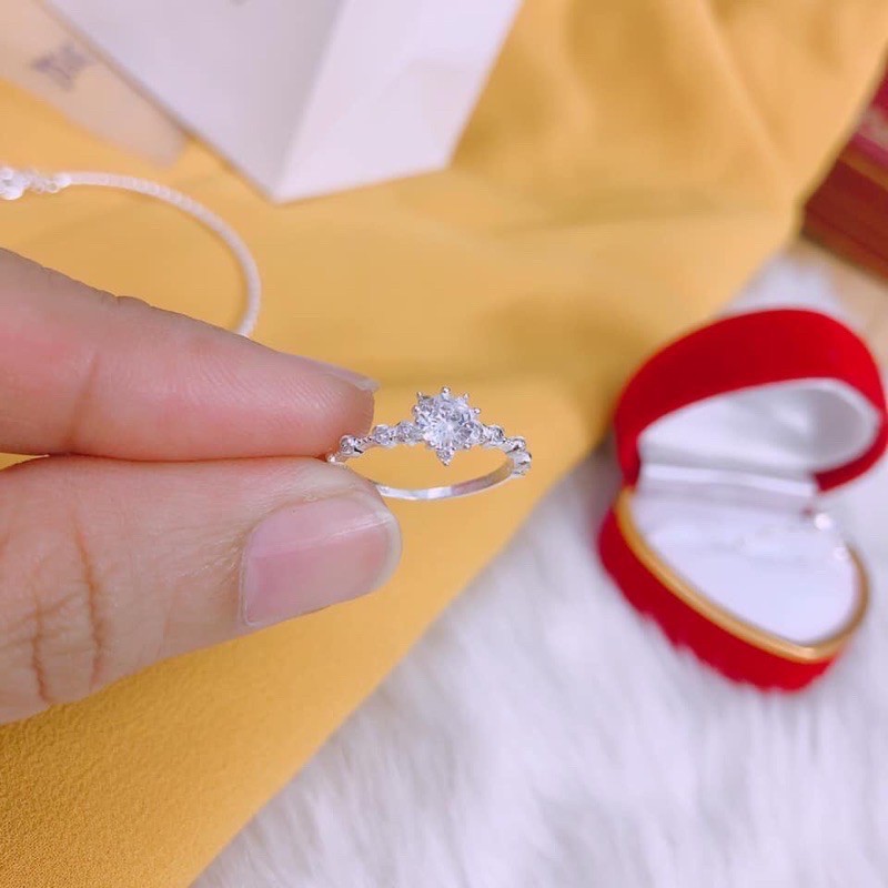 Nhẫn nữ ổ đá nhỏ 🔥SIÊU HOT🔥 nhẫn bạc nữ thiết kế mới nhất, tạo cảm giác tự tin, quý phái