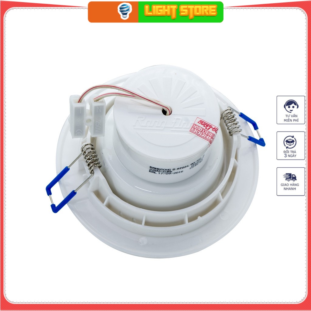 Đèn Downlight Rạng Đông Led Âm Trần AT06L 90/5w, Tiết Kiệm 55% Điện Năng, Tuổi Thọ Cao, Dải Điện Áp Hoạt Động Rộng