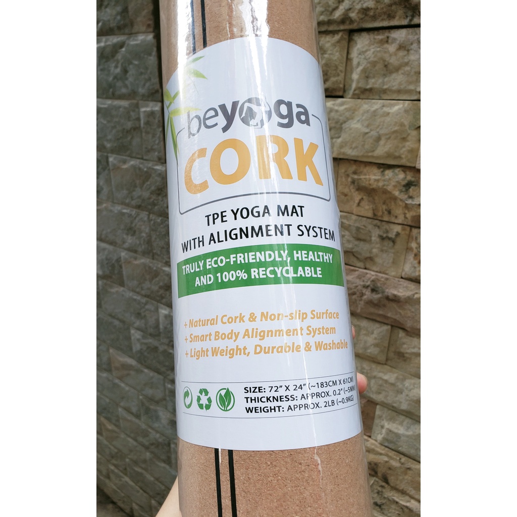 Thảm Yoga Gỗ Bần Tự Nhiên Cao Cấp, Thấm Hút Mồ Hôi Vượt Trội, Chống Trơn Trượt, Nhập Đài Loan, Hãng beYoga