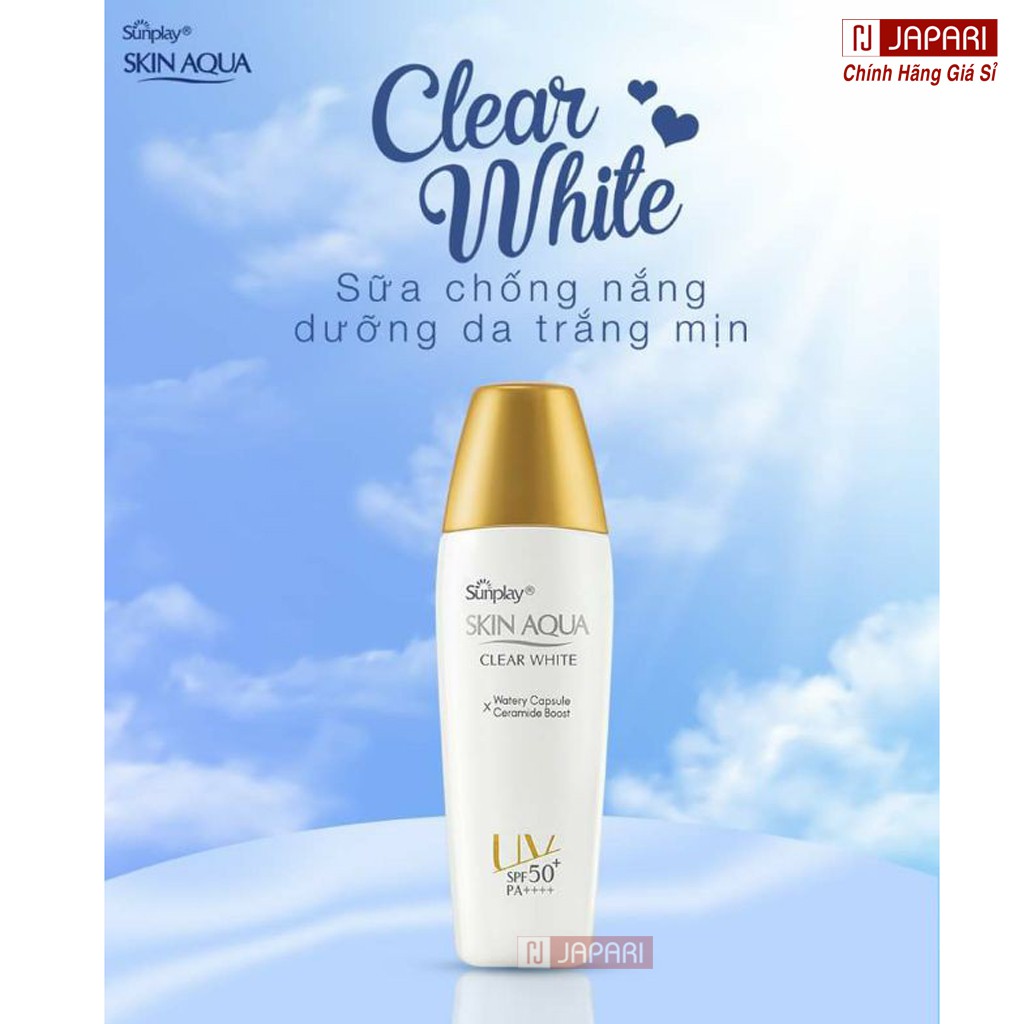 Kem Chống Nắng Sunplay Skin Aqua Clear White CHÍNH HÃNG Dưỡng Da Trắng Mịn Kcn Nắp Vàng Nhật Bản - Mỹ Phẩm JAPARI