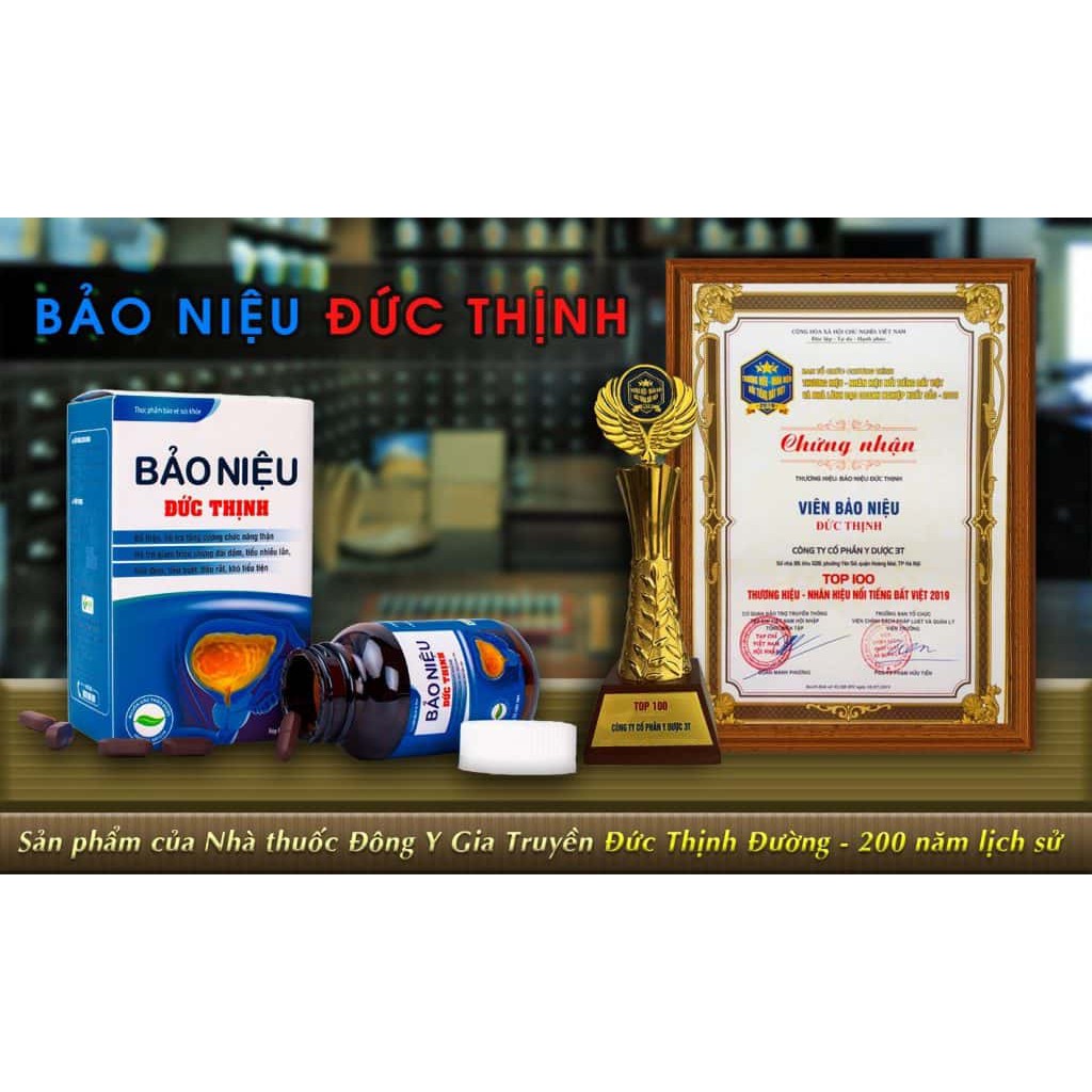 Bảo Niệu Đức Thịnh hỗ trợ bổ thận, giảm đái dầm, tiểu nhiều, tiểu buốt, tiểu rắt, tiểu đêm nhiều lần (60 viên)