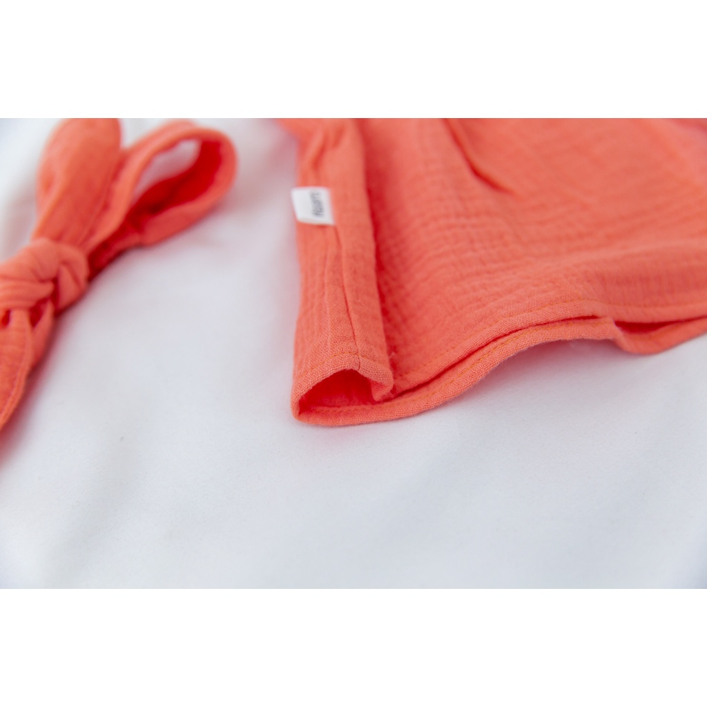 (Hàng thiết kế) Bộ áo hai dây kèm quần bí ngô vải muslin/ thô Flora Set_Haaro Babies