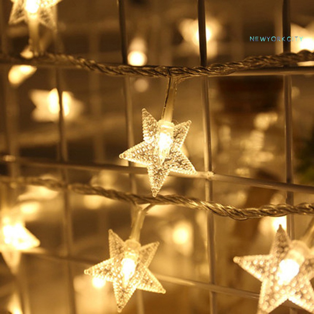 Dây Đèn LED 20 Bóng Dài 3m Hình Ngôi Sao Trang Trí Giáng Sinh