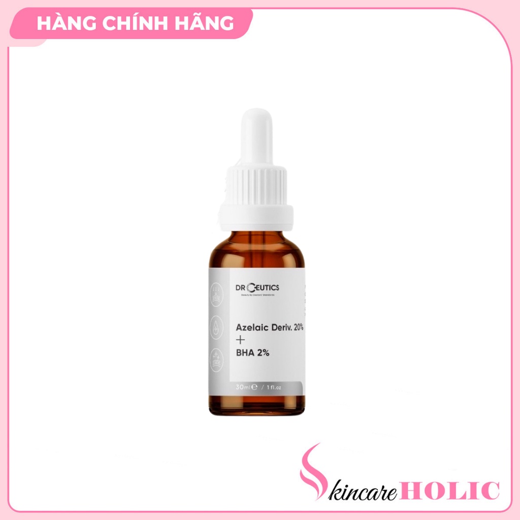 Serum DrCeutics Azelaic Deriv. 20% + BHA 2% Tinh Chất Giảm Mụn_Mờ Thâm - Chai 15ml