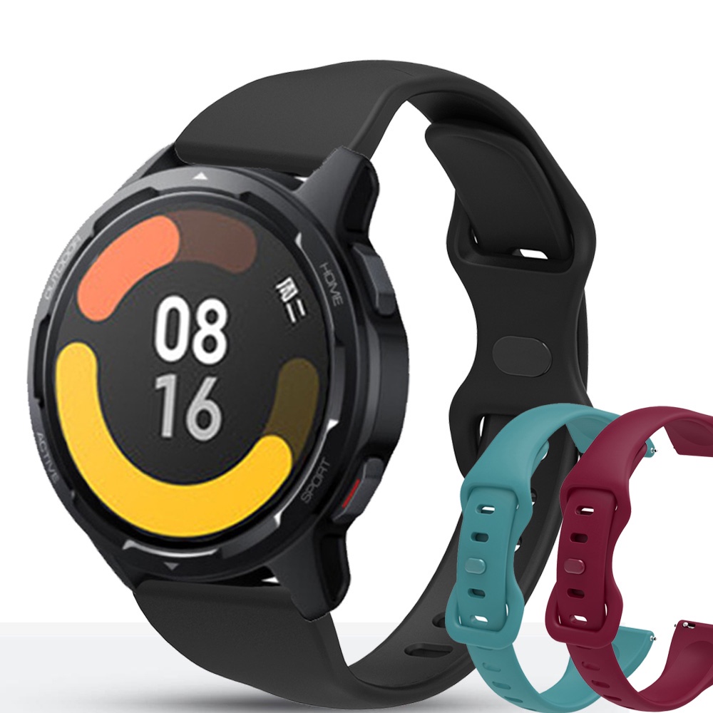 Dây Đeo Đồng Hồ Bằng Silicone 2 Màu Thay Thế Cho Xiaomi MI Watch / S1 Active / 22mm