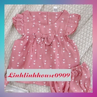 Đồ cho bé gái kèm chip + nơ hồng siêu xinh
