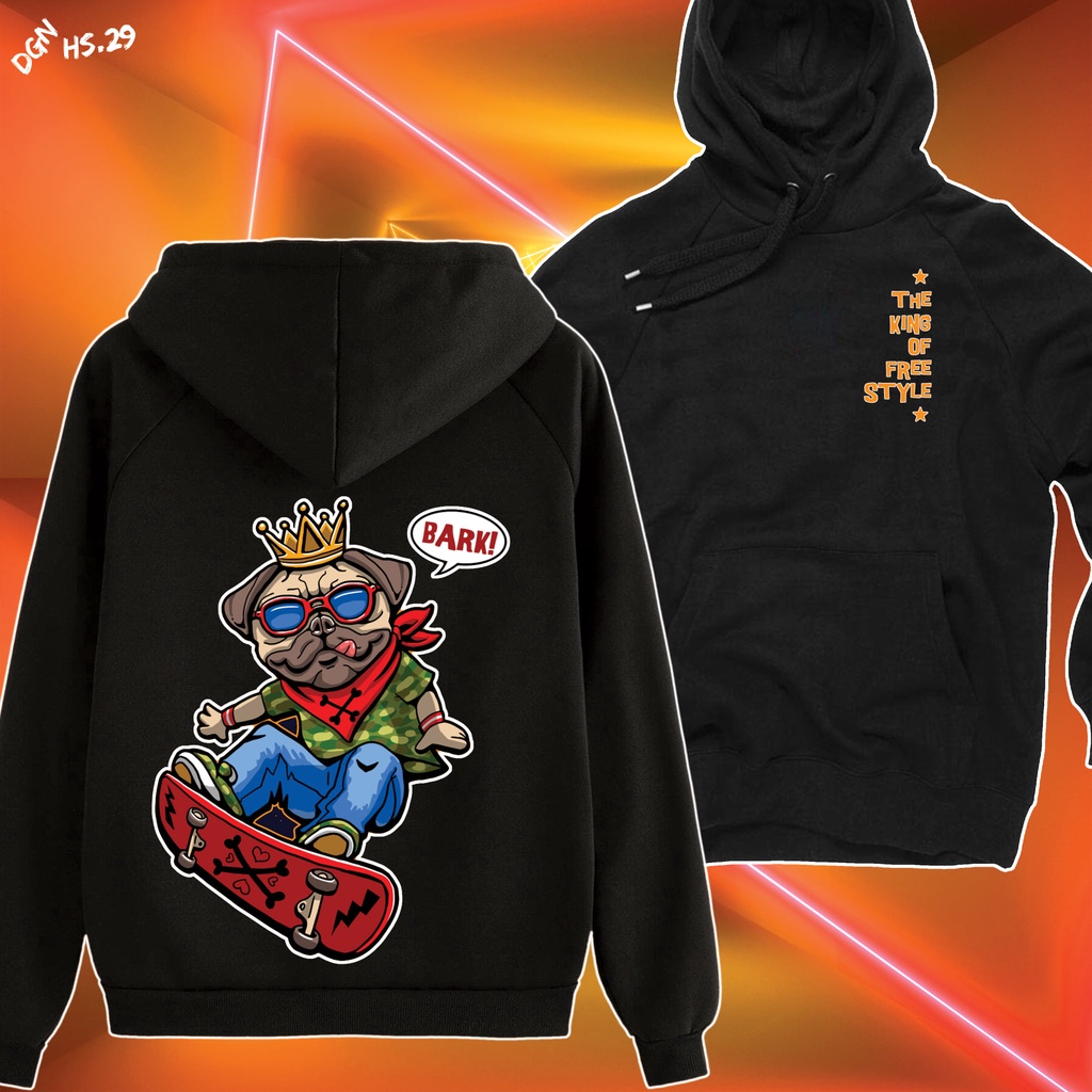 Hoodie Nam Đẹp Mẫu Hình Pug Lướt Ván HS.29