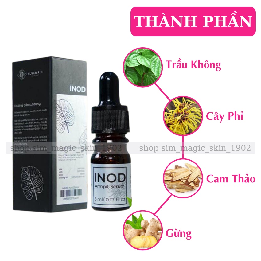 Serum hôi nách INOD Huyền Phi - khử hôi nách hôi chân - hết thâm sáng da