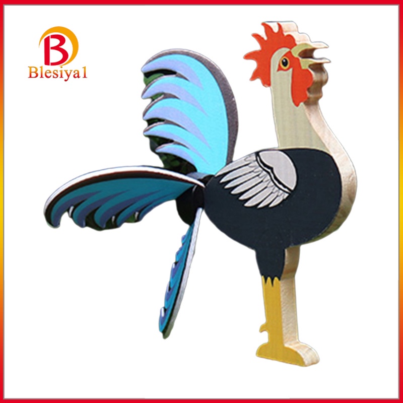 [BLESIYA1] Wooden Rooster Statues Chicken Cock Sculpture Decor Figurines