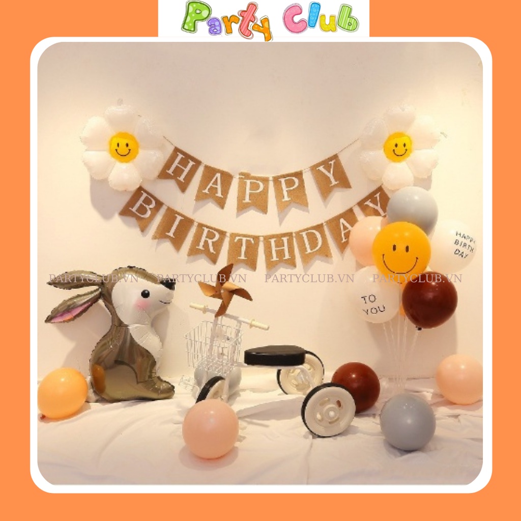 Set bóng trang trí sinh nhật cho bé hình thỏ con ngộ nghĩnh