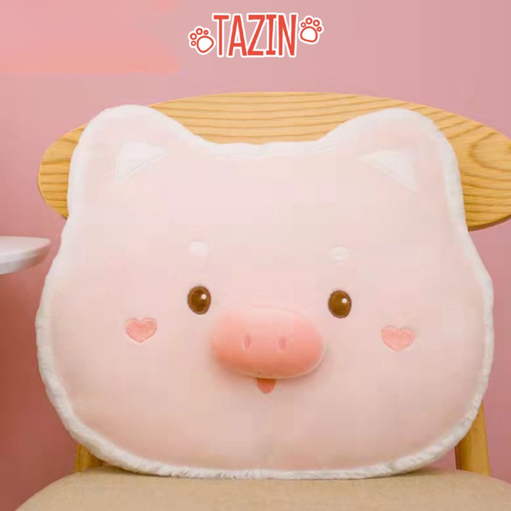 Gối Thú Má Hình Trái Tim Tựa Lưng, Gối Bông Cao Cấp Tazin