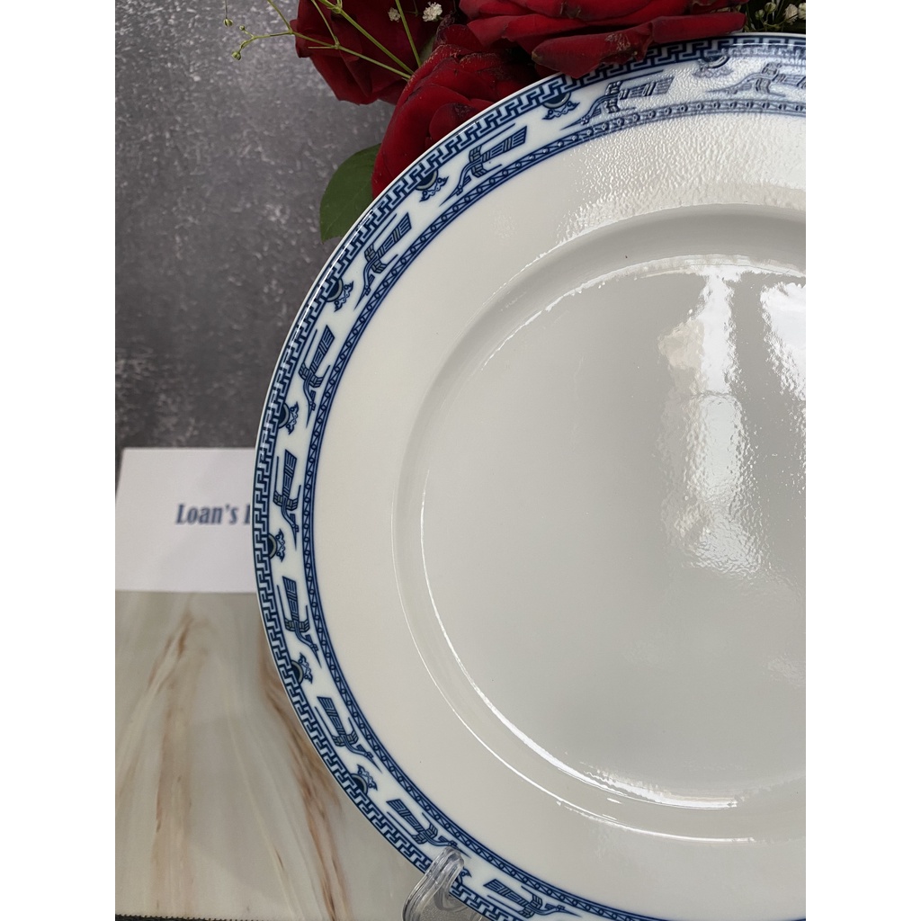 Đĩa Tròn Chim Hạc Cao Cấp Minh Long Chính Hãng, Dĩa Họa Tiết Chim Hạt Minh Long Loại 1