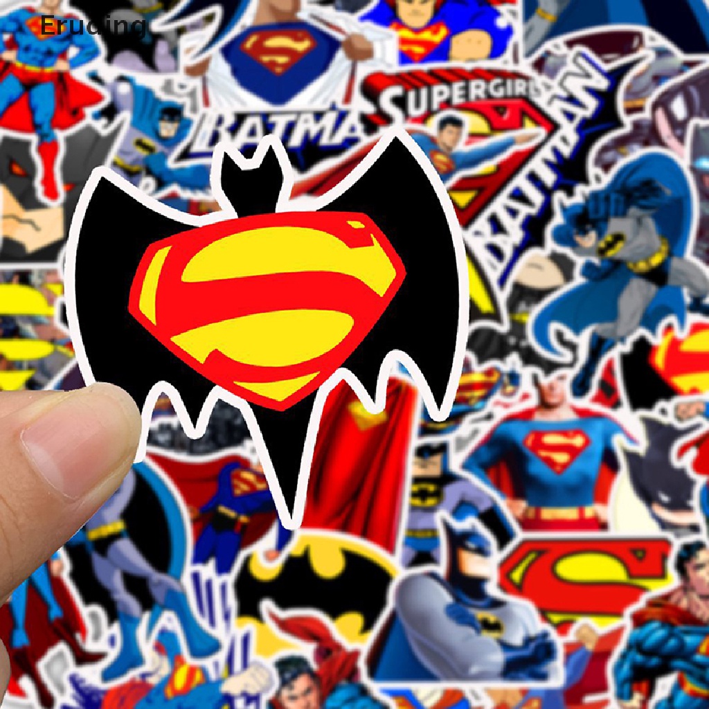 DISNEY Bộ 45 Miếng Dán Trang Trí Xe Hơi / Va Li / Guitar Họa Tiết Marvel / Batman Superman Graffiti