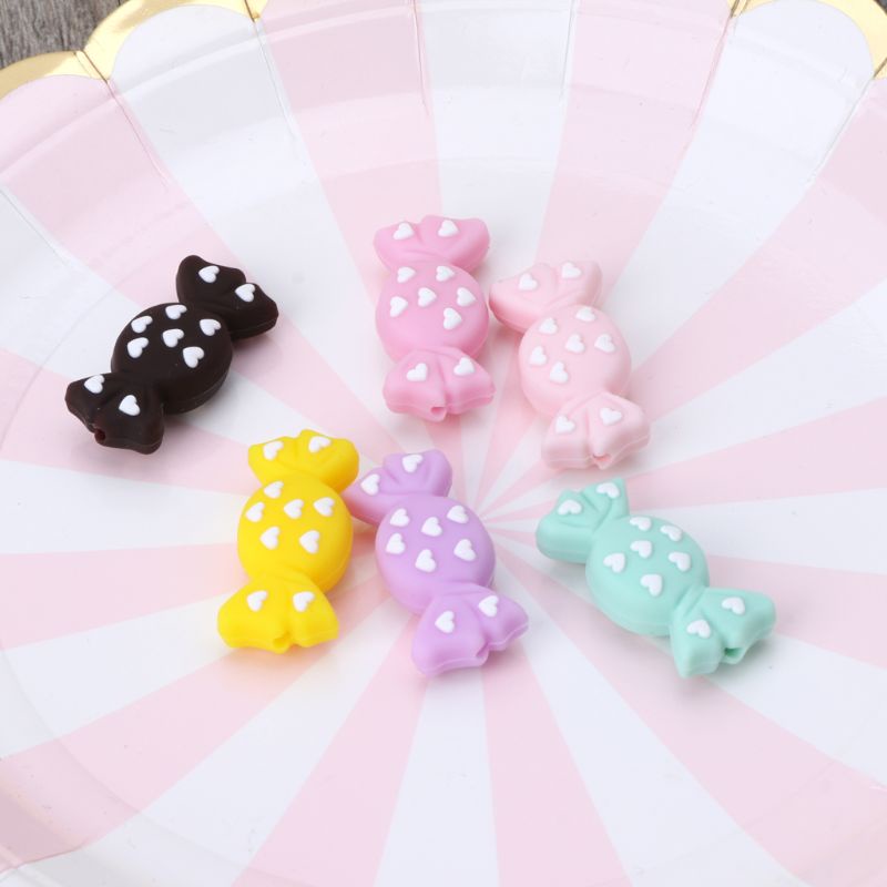 Đồ Chơi Ngậm Cắn Dạng Hạt Silicon Màu Kẹo Dễ Thương Cho Bé Sơ Sinh