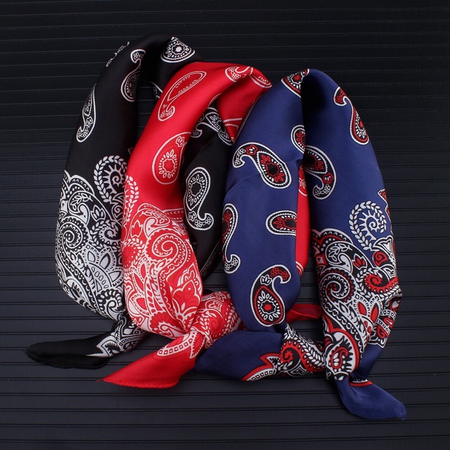 Khăn lụa bandana vuông size 55x55cm phong cách unisex - Khăn turban