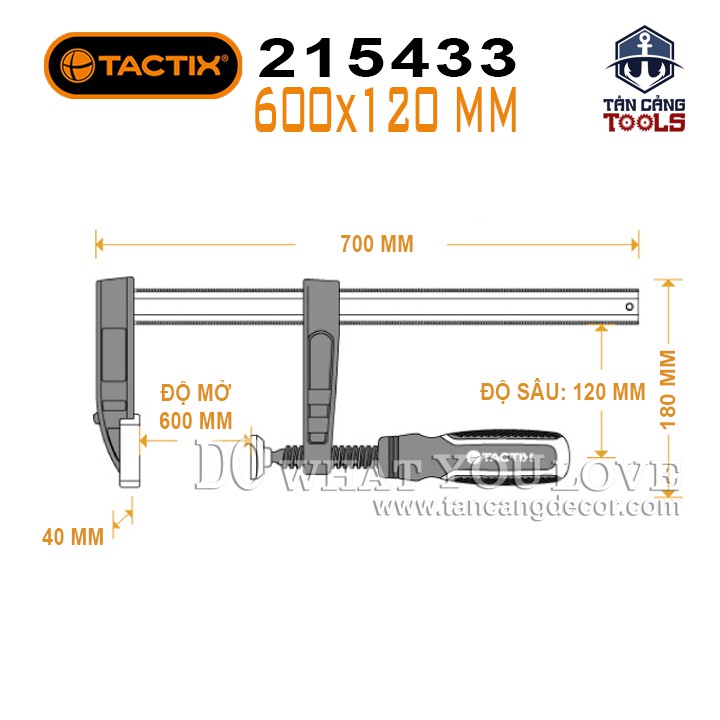 Cảo F 120 x 600 mm Tactix 215433