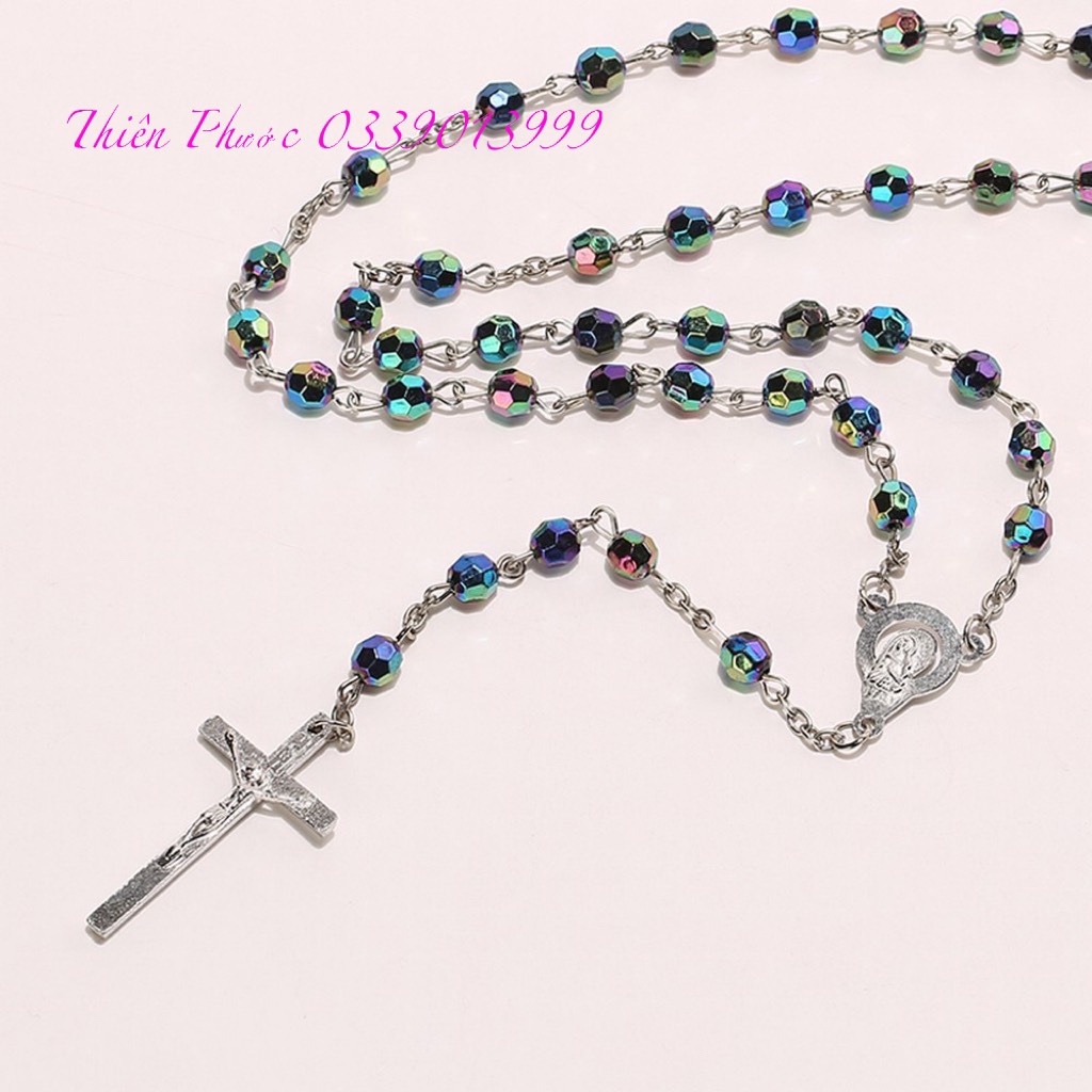Vòng Hạt Mân Côi - Chuỗi Tràng Hạt Mân Côi Pha Lê 50 hạt - size người lớn & trẻ em