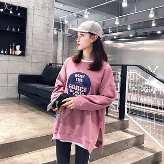 ♀◙Set Áo Sweater Phối Đầm Nhung Dày Thời Trang Mùa Đông Cho Mẹ Bầu