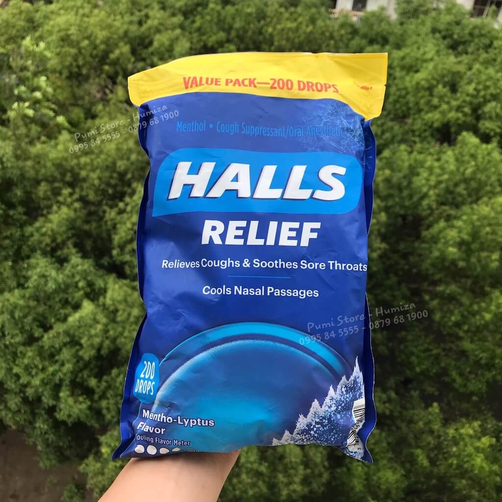 Kẹo ngậm Halls không đường chanh mật ong từ Mỹ