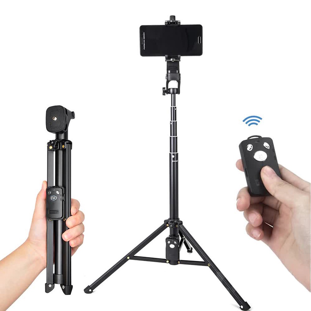 Gậy Chụp Hình 3 Chân Yunteng VCT-1688 Kèm Đầu Kẹp Điện Thoại, Túi Đựng Và Remote Bluetooth