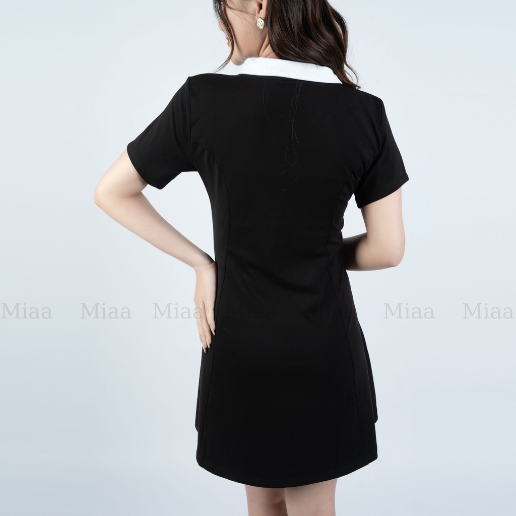 Váy polo ngắn tay nữ MADELA dáng ôm có Bigsize, Đầm polo nữ tay ngắn chất thun dày dặn siêu tôn dáng