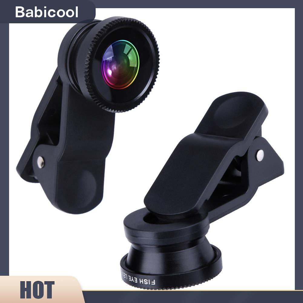 Bộ Ống Kính 3 Trong 1 180 Fish-Eye Lens Wide Angle Lens Black