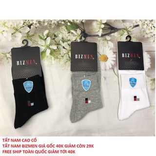 Tất Nam Cao Cổ Bizmen - FREE SHIP - Tất Nam CAO CỔ KHỬ MÙI COTON Cao Cấp Giá 40k Giảm Còn 29k CO01