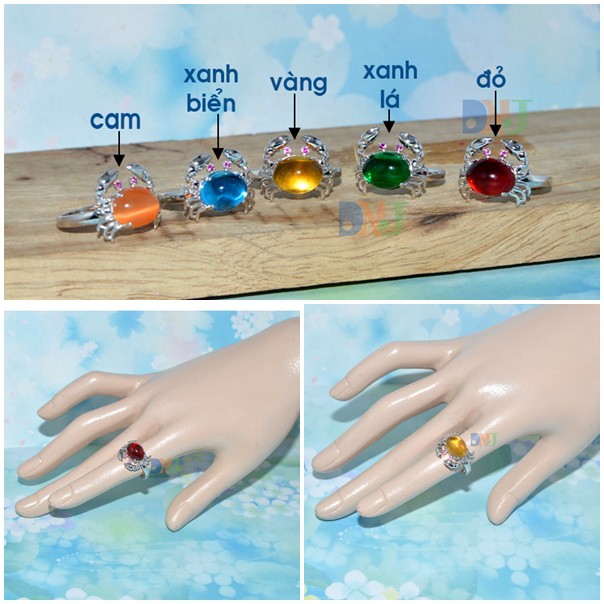 NHẪN CON CUA  BẠC Ý 950