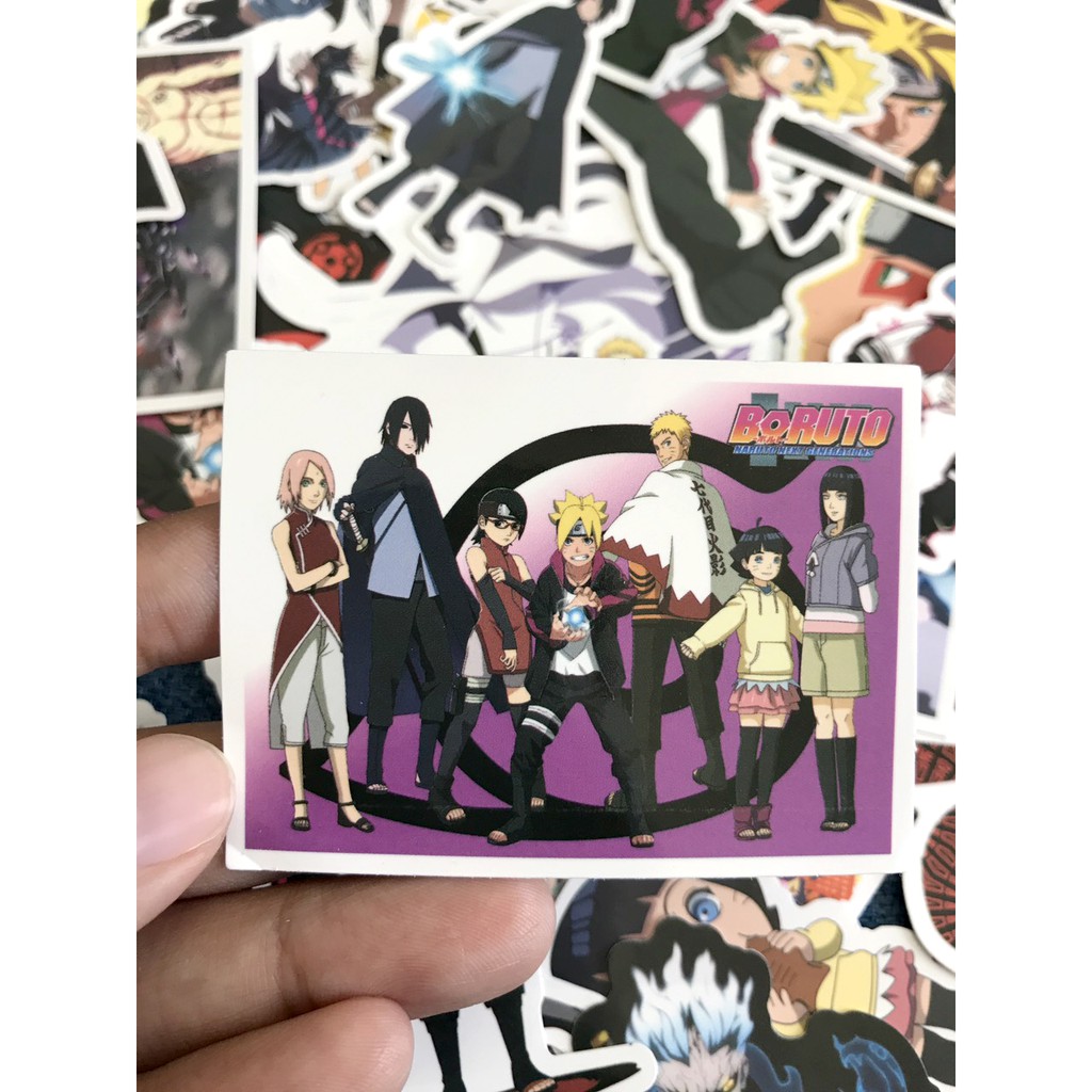 Miếng dán Sticker anime Boruto (Phần sau của Naruto) trọn bộ 50 hình - In rõ ràng sắc nét khó tróc