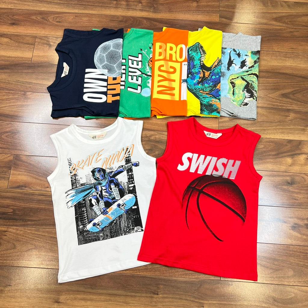 Áo sát nách cho bé trai H-M chất cotton  - Áo ba lỗ cho bé trai