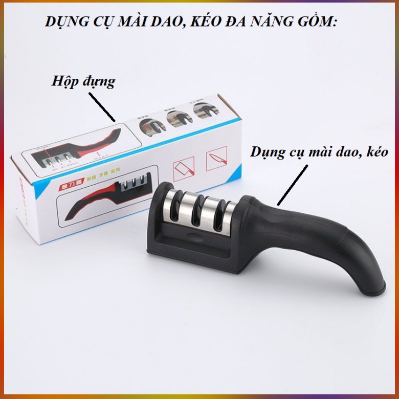 Dụng Cụ Mài Dao Kéo 3 Cấp Độ, Mài Dao Nhanh Bén Siêu Tiện Lợi Cầm Tay Cao Cấp Miaohua