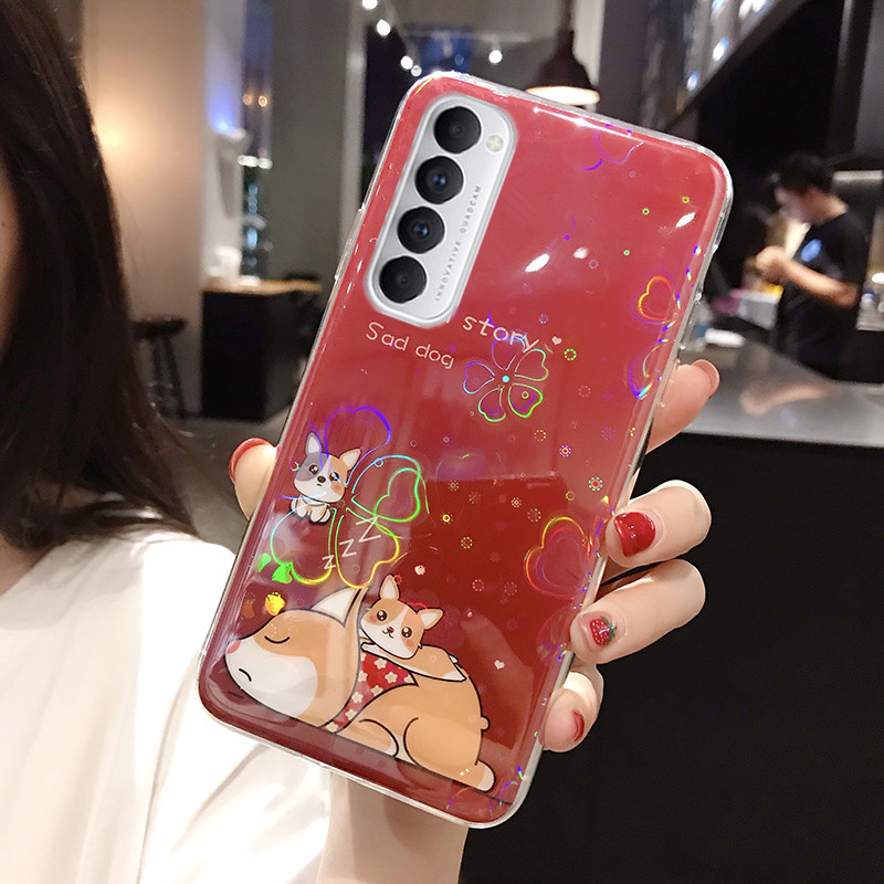 Ốp Điện Thoại Silicon Họa Tiết Gấu / Hoa Anh Đào Cho oppo reno6 z 5g reno5 f reno 4 pro 4g reno4 reno5 reno 5 pro reno 6z 6 5f