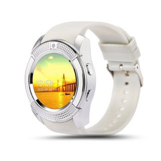 Đồng hồ thông minh Smart Watch Thời trang mặt tròn V8 Trắng