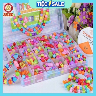 Bộ xâu vòng hạt cườm 24 ô 550pcs