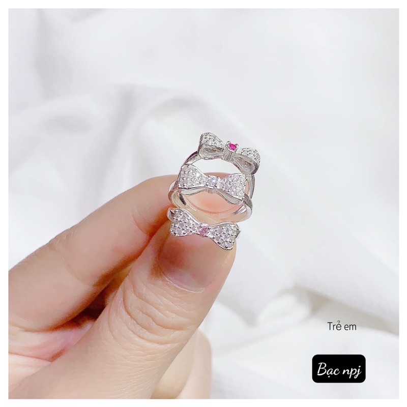 Nhẫn Nơ BNP cho bé yêu, Dày dặn dễ đeo. Bạc ta