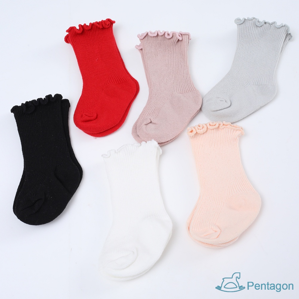 Vớ Cotton Kiểu Công Chúa Dễ Thương Cho Bé Gái Sơ Sinh 0-5 Tuổi