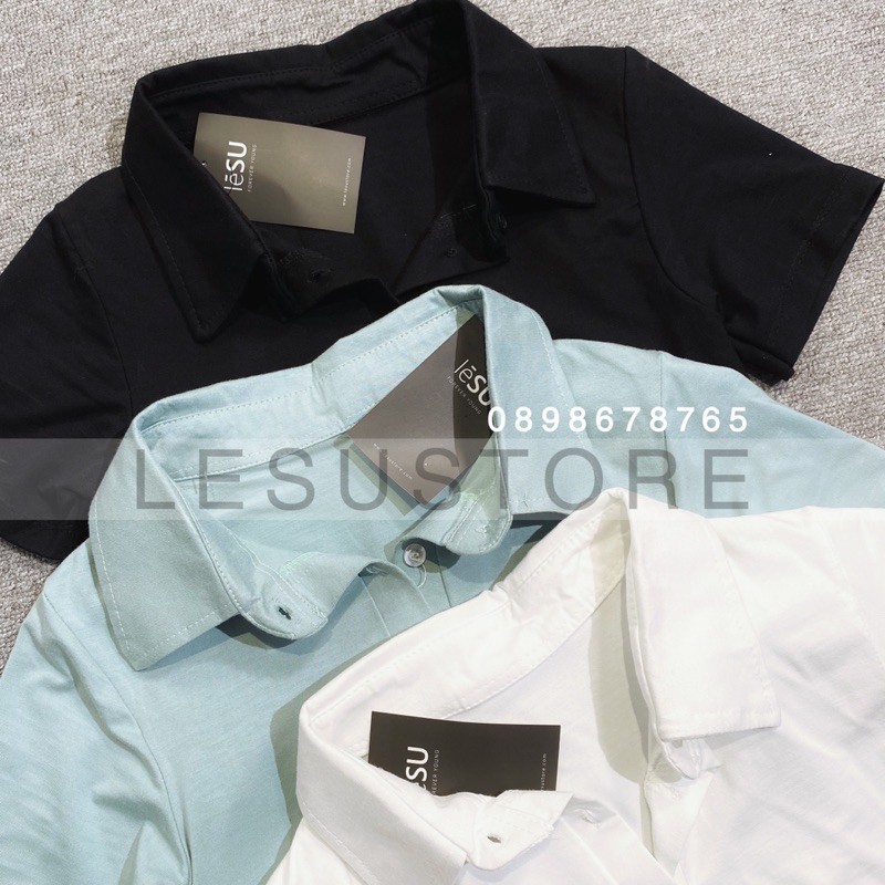 ẢNH TỰ CHỤP Croptop polo trơn