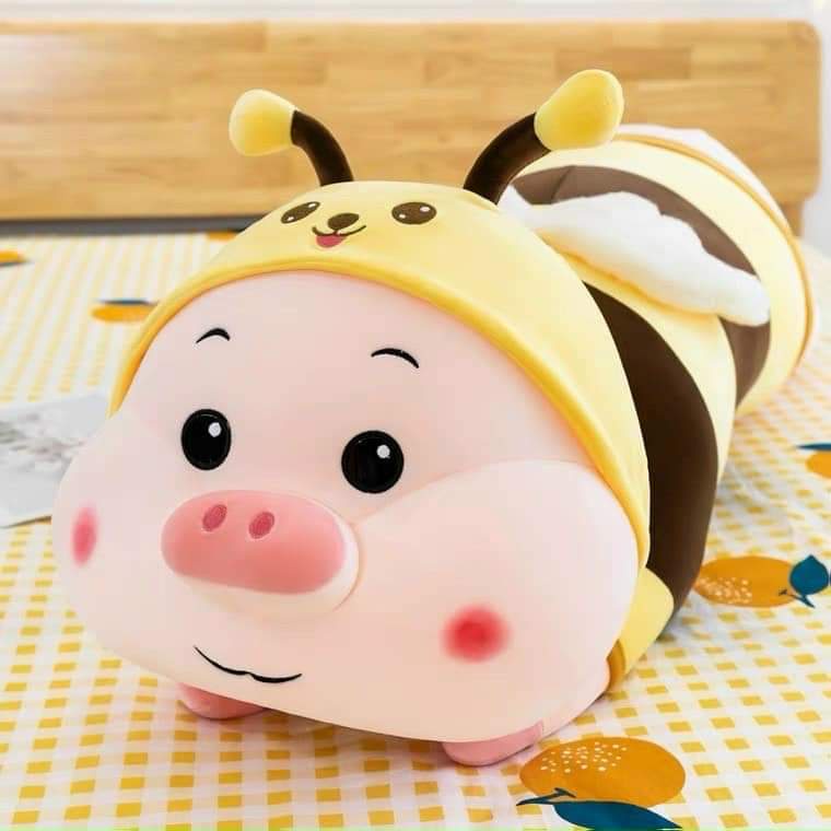Hình ảnh Heo Ong Vàng Cosplay Size To 1m2, Thú Nhồi Bông Lợn Ong Cute Mềm Mịn #1