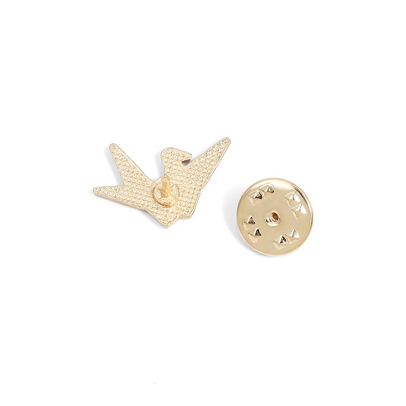Ghim cài áo QIHE JEWELRY Họa Tiết Con Hạc Giấy Xinh Xắn