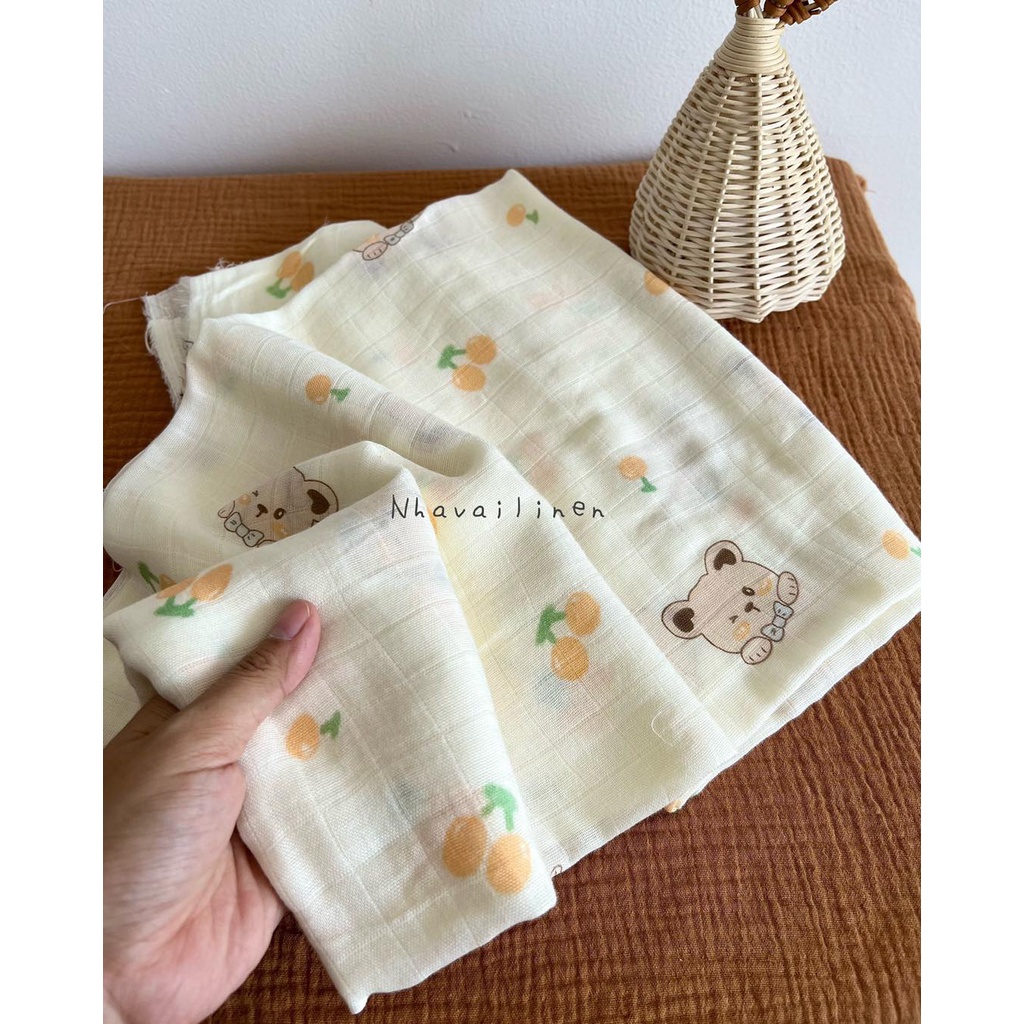 Vải Xô Sợi Tre Nhà Vải Linen Nhiều Họa Tiết Có Kẻ Ô Chìm Đặc Tính Thấm Hút Nhanh Thích Hợp Cho Trẻ Sơ Sinh