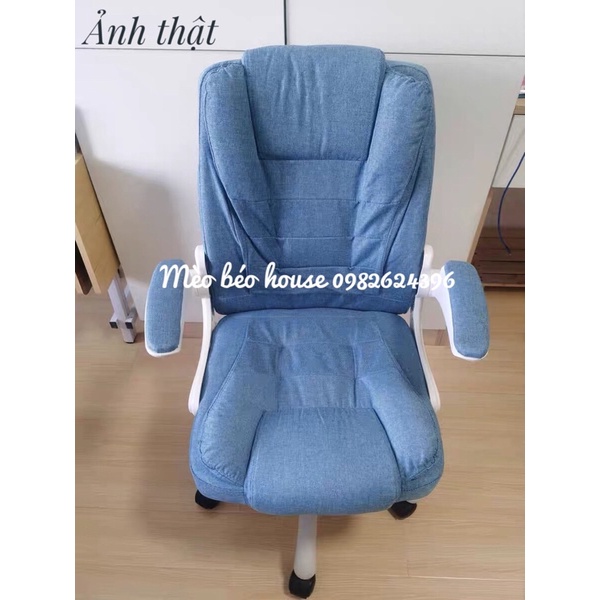 Ghế xoay văn phòng Hàn Quốc bọc nỉ nệm cao su giá rẻ tay gấp 90 độ - Ghế gaming dành cho các gamer