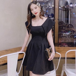 Đầm xếp li eo 2 màu (kèm hình thật)