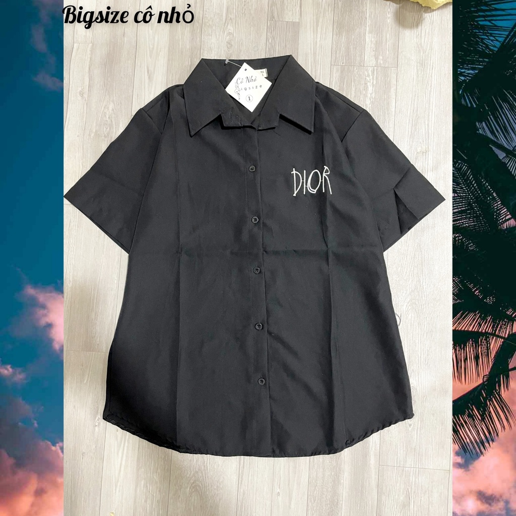 Áo sơ mi bigsize nữ(60kg đến 100kg)áo sơ mi kiểu mập đẹp mập xinh mã Dior kiểu