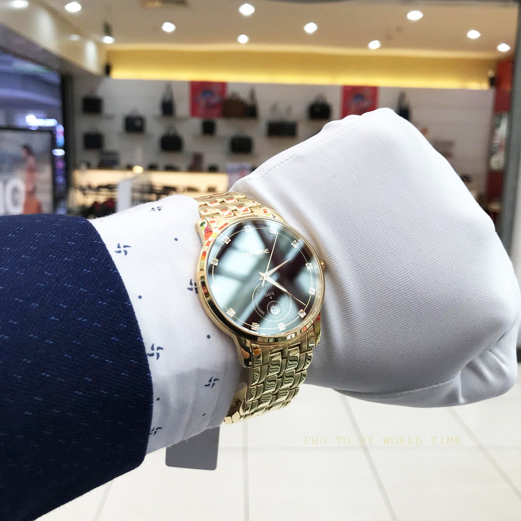 Đồng Hồ Nam Sunrise 1138SA GG [ Chính Hãng Full Box ] Kính Sapphire Chống Xước , Chống Nước