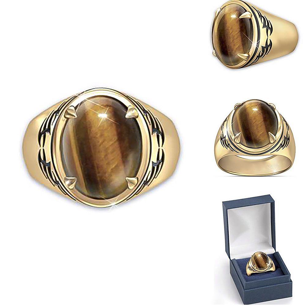 Nhẫn Nam BORAG Trang Sức Dự Tiệc|Mắt Hổ Trang Trí Đám Cưới Phong Cách Vintage Đẹp Mắt