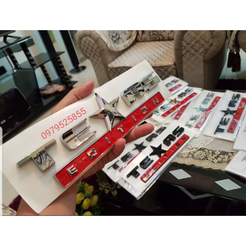 Tem TEXAS lớn dán 2 bên hong xe hoặc sau xe