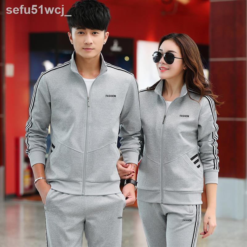 ■✸[Đảm bảo không bóng] Bộ quần áo thể thao nam mùa xuân và mùa thu chạy bộ thời trang nữ dài tay cặp đôi áo len giản dị