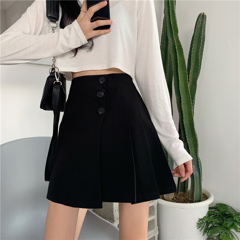 Xiaozhainv Chân váy chữ A thiết kế xếp ly phong cách thời trang Hàn Quốc xinh xắn cho nữ | BigBuy360 - bigbuy360.vn