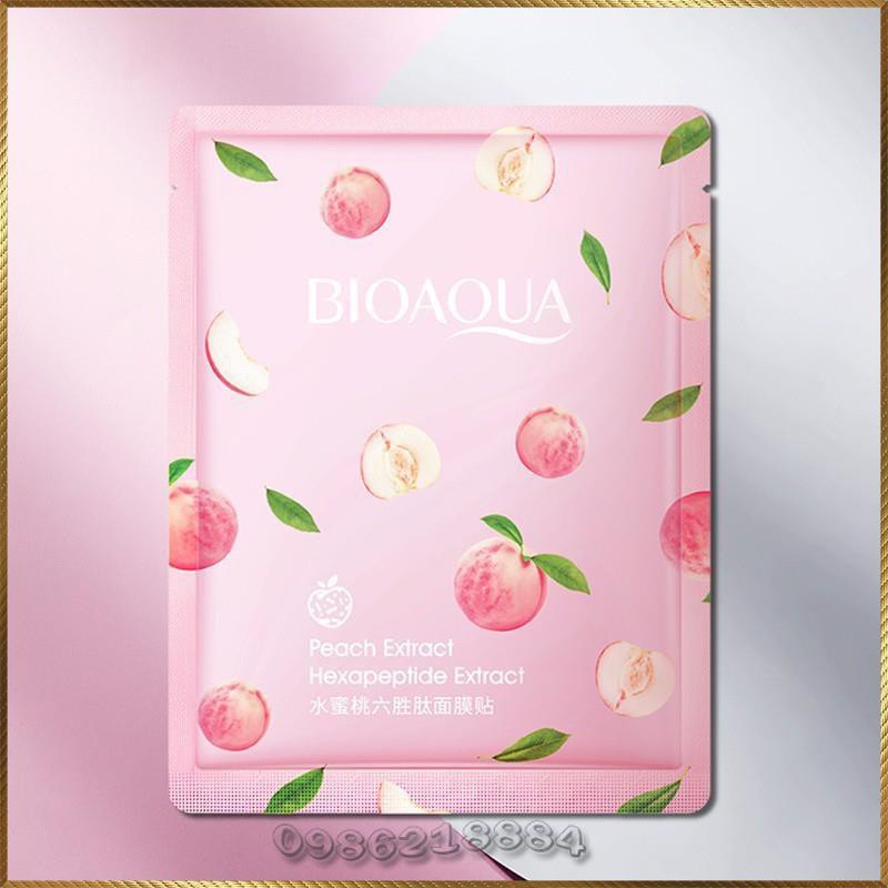 Mặt nạ Đào Bioaqua Peach Extract khoá ẩm mềm mịn trắng hồng da BPE2